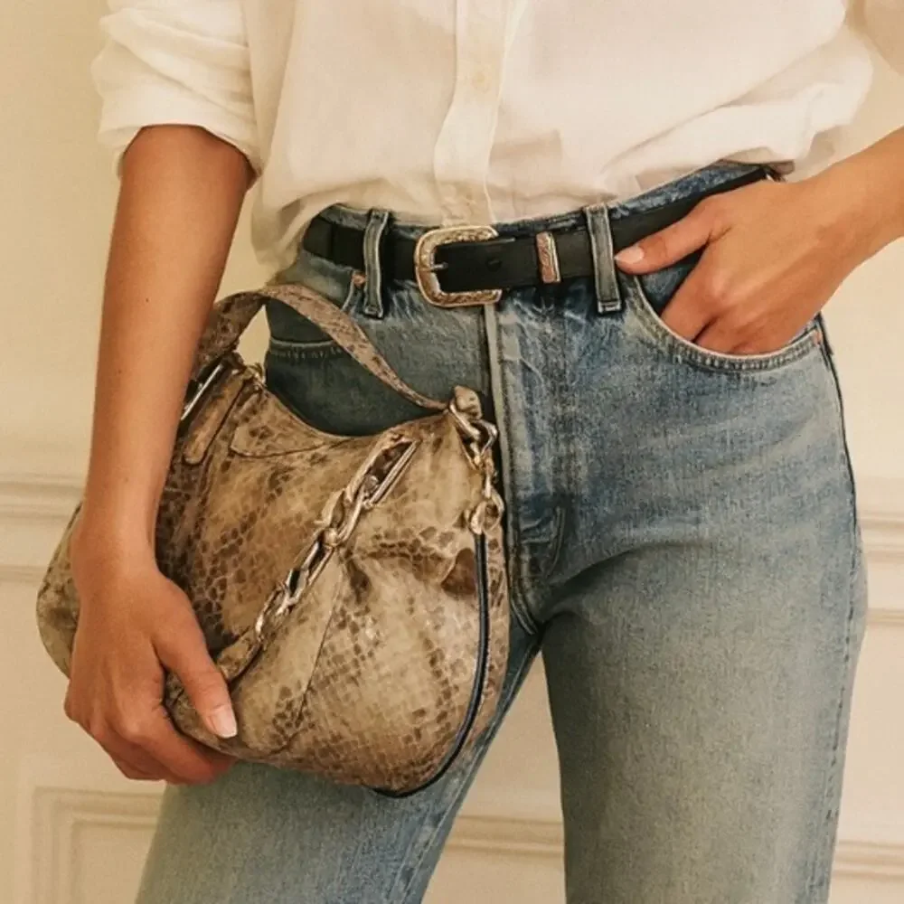 MICHAEL Michael Kors Natural Embossed Python Leather Tote Bag.